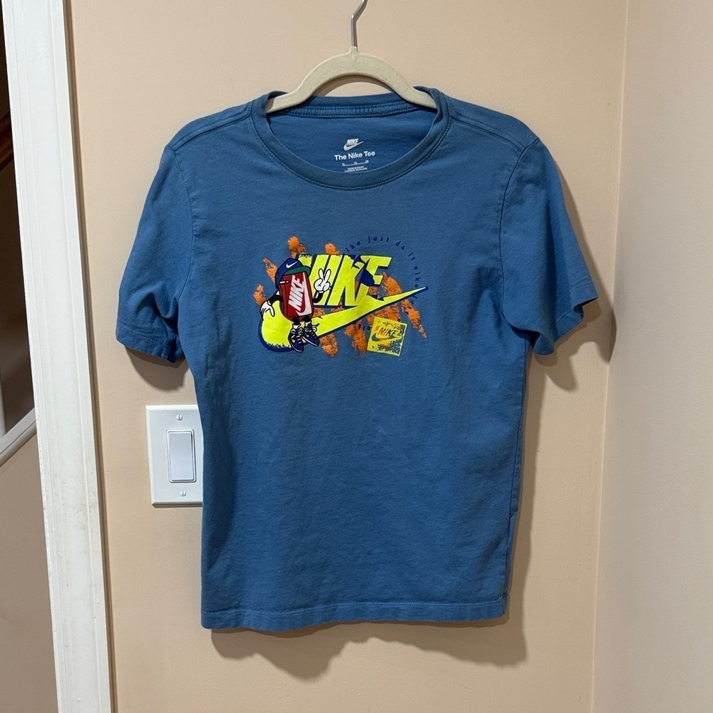 Nike Kids Blue Tee with Bold Graphic